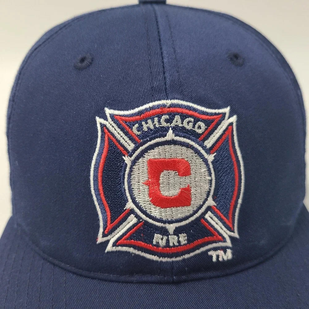 Vintage Chicago Fire Hat Snapback (Fits Small) Annco Blue Red MLS Soccer Y2K Men